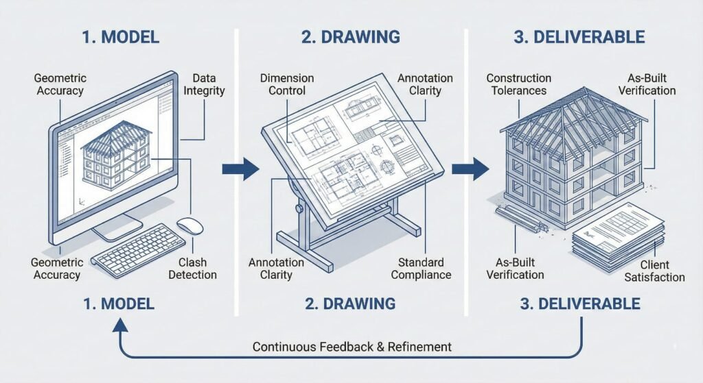 Modeling process from design to delivery